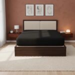Satin Stripe Soft Touch Fitted Sheet 40cm Extra Deep Skirt Bed Linen - Super King - Black