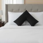 Microfibre Soft Touch V Shape Satin Stripe Pillowcase - Black