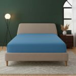 Flannelette Fitted Sheet Extra Deep 40cm Skirt Soft Brushed Cotton - King - Blue