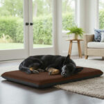 Fleece Large Pet Bed Soft Warm Washable Dog and Cat Bed for Cozy Comfort - Chocolate