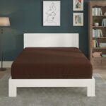 Polycotton Fitted Sheet Extra Deep 40cm Skirt Easy Care - King - Chocolate