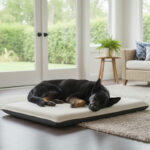 Fleece Large Pet Bed Soft Warm Washable Dog and Cat Bed for Cozy Comfort - Cream