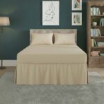 Fitted Valance Bed Sheet Polycotton Mattress Cover And Frill Easy Care - Small Double 4FT - Cream