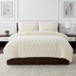 Zig Zag 3D Teddy Duvet Cover Set Ultra Soft Teddy Fleece Bedding with Pillowcases - Super King - Cream