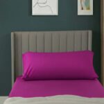 Bolster Support Pillow Pillowcase Plain Dyed Pillow Linen Easy Care - Double 4FT6inch - Fuchsia