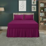 Fitted Valance Bed Sheet Polycotton Mattress Cover And Frill Easy Care - Small Double 4FT - Fuchsia