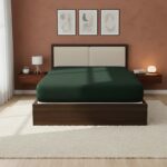 Satin Stripe Soft Touch Fitted Sheet 40cm Extra Deep Skirt Bed Linen - Super King - Green