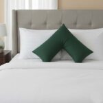 Microfibre Soft Touch V Shape Satin Stripe Pillowcase - Green