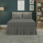 Fitted Valance Bed Sheet Polycotton Mattress Cover And Frill Easy Care - Small Double 4FT - Grey