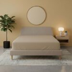 Flannelette Fitted Sheet Soft Brushed Cotton Bedding Warmth Comfort - King - Latte