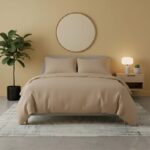 Flannelette Cotton Duvet Cover Set Soft Brushed Warm Bedding Set - Super King - Latte