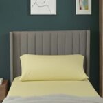 Bolster Support Pillow Pillowcase Plain Dyed Pillow Linen Easy Care - Double 4FT6inch - Lemon