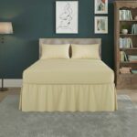Fitted Valance Bed Sheet Polycotton Mattress Cover And Frill Easy Care - King - Lemon