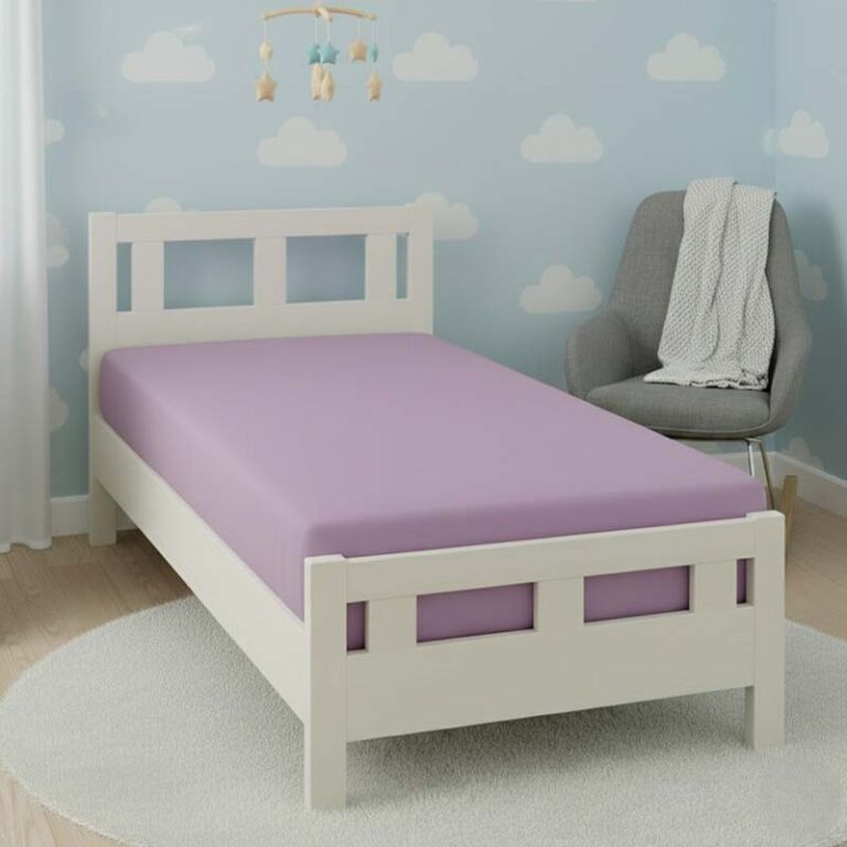 Flannelette Cot Bed Fitted Sheet Soft Brushed Cotton Bedding Comfort - Lilac