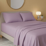 Flannelette Flat Sheet Soft Brushed Cotton Bedding for Warmth Comfort - Super King - Lilac