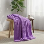 Rabbit Faux Fur Throw Blanket Ultra Soft Luxury Throw for Sofa And Bed - Lilac