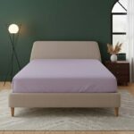 Flannelette Fitted Sheet Extra Deep 40cm Skirt Soft Brushed Cotton - Double - Lilac