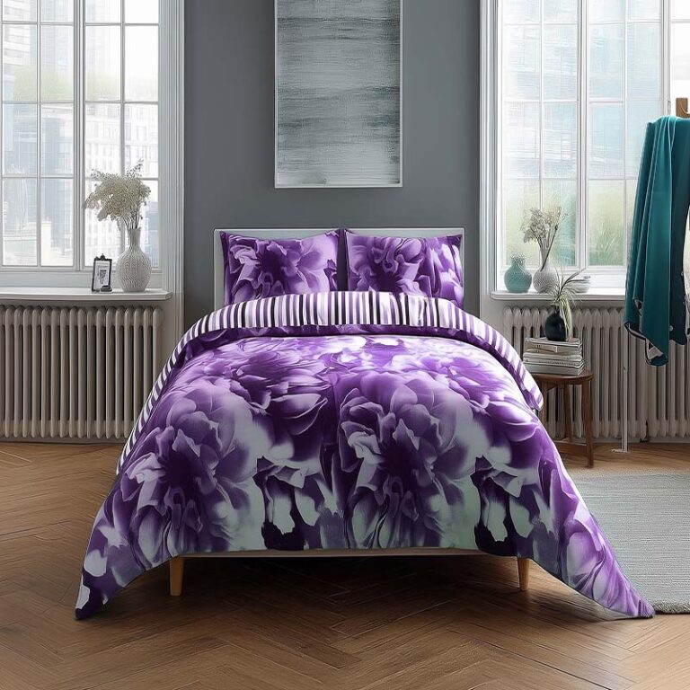 Design Cover Two Color Duvet Cover And Pillowcase Set Reversible Rose And Stripe Design ...