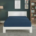 Polycotton Fitted Sheet Extra Deep 40cm Skirt Easy Care - Double - Mid Blue