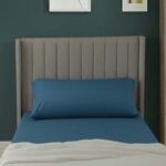 Bolster Support Pillow Pillowcase Plain Dyed Pillow Linen Easy Care - Double 4FT6inch - Mid Blue