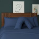 V Shape Pillowcase for Support Maternity Pillows Polycotton Easy Care - Mid Blue
