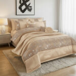 Embroidered Duvet Cover Set Luxury Bedding with Matching Accessories - King - Mink