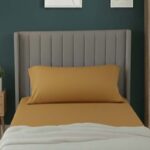 Bolster Support Pillow Pillowcase Plain Dyed Pillow Linen Easy Care - Double 4FT6inch - Mustard