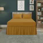 Fitted Valance Bed Sheet Polycotton Mattress Cover And Frill Easy Care - King - Mustard