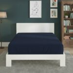 Polycotton Fitted Sheet Extra Deep 40cm Skirt Easy Care - Double - Navy