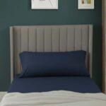Bolster Support Pillow Pillowcase Plain Dyed Pillow Linen Easy Care - Double 4FT6inch - Navy
