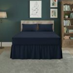 Fitted Valance Bed Sheet Polycotton Mattress Cover And Frill Easy Care - King - Navy