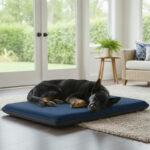 Fleece Large Pet Bed Soft Warm Washable Dog and Cat Bed for Cozy Comfort - Navy Blue