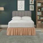 Base Valance Polycotton Sheet for Divan Beds Easy Care Bed Base Cover - King - Peach