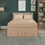 Fitted Valance Bed Sheet Polycotton Mattress Cover And Frill Easy Care - King - Peach