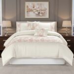Embroidered Floral Duvet Cover Set Luxury Bedding Matching Pillowcases - Cushion - Pink