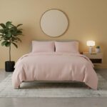 Flannelette Cotton Duvet Cover Set Soft Brushed Warm Bedding Set - Super King - Pink