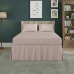 Fitted Valance Bed Sheet Polycotton Mattress Cover And Frill Easy Care - King - Pink