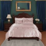 Duvet Cover Embroidery Set Luxury Bedding with Matching Pillowcases - Double - Pink