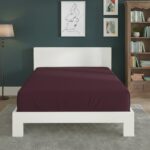 Polycotton Fitted Sheet Extra Deep 40cm Skirt Easy Care - Small Double - Plum