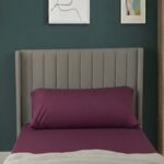 Bolster Support Pillow Pillowcase Plain Dyed Pillow Linen Easy Care - Super King 6FT - Plum