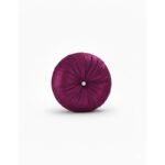 Round Diamante Cushion Sparkly Crystal Embellished Glam Filled Cushion - Plum