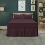 Fitted Valance Bed Sheet Polycotton Mattress Cover And Frill Easy Care - King - Plum