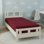 Flannelette Cot Bed Fitted Sheet Soft Brushed Cotton Bedding Comfort - Red