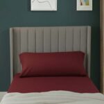 Bolster Support Pillow Pillowcase Plain Dyed Pillow Linen Easy Care - Super King 6FT - Red