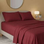Flannelette Flat Sheet Soft Brushed Cotton Bedding for Warmth Comfort - Super King - Red