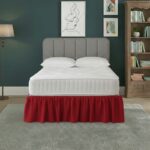 Base Valance Polycotton Sheet for Divan Beds Easy Care Bed Base Cover - Double - Red