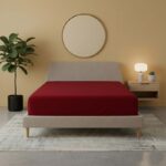 Flannelette Fitted Sheet Soft Brushed Cotton Bedding Warmth Comfort - Small Double 4FT - Red