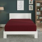 Polycotton Fitted Sheet Extra Deep 40cm Skirt Easy Care - Double - Red