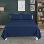 Easy Care Flat Bed Sheet Polycotton Durable Low Maintenance Bedding - Single - Royal Blue
