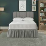 Base Valance Polycotton Sheet for Divan Beds Easy Care Bed Base Cover - Double - Silver